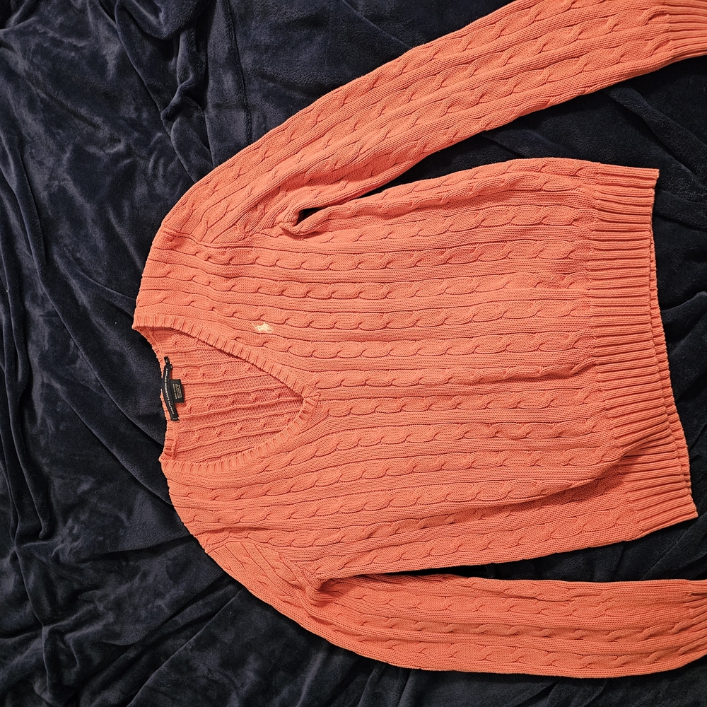 Women's Coral Ralph Lauren Cable Knit Sweater Size XL